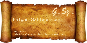 Galyas Szilveszter névjegykártya